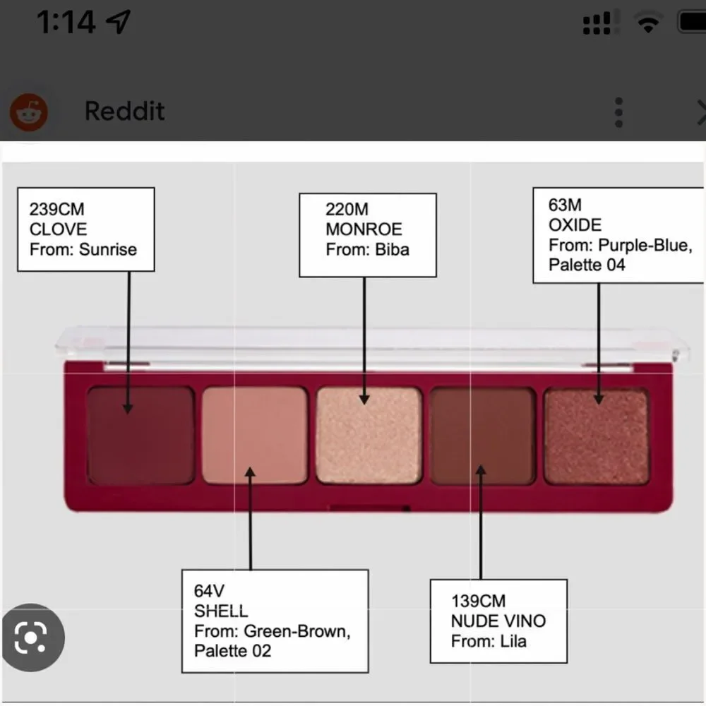 Natasha Denona Cupid Eyeshadow Palette 3 velvety matte + 2 dazzling metallics